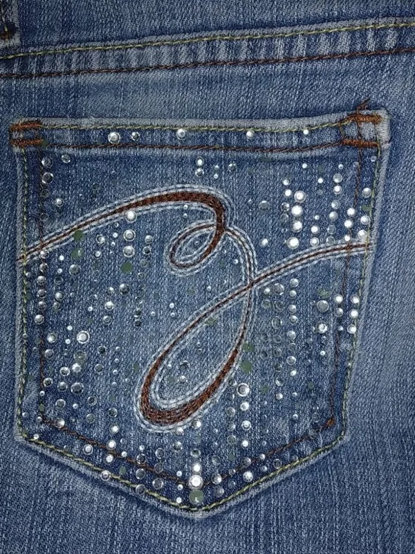 ZCO 5 26.5 Designer Crystal Logo Pocket Jeans - Image 3