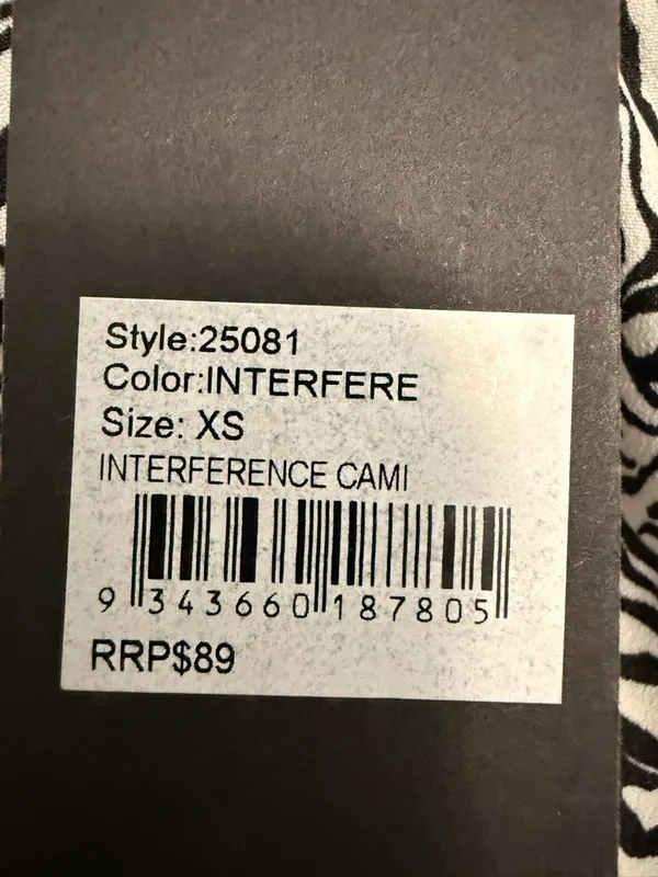 OneTeaspoon Interference Zebra Print Peplum Cami Tank NWT XS Y2K - Image 8