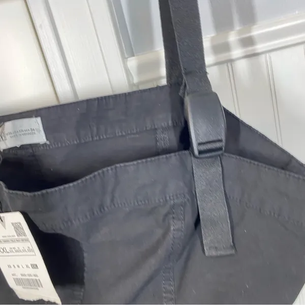 Zara Black Cropped Technical Utility Buckle Clip Strap Cotton‎ Tank Top Size XL - Image 4