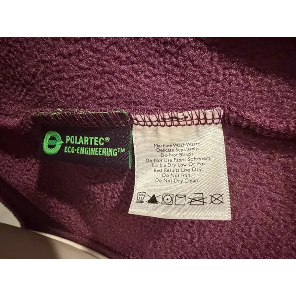 Eddie Bauer Polartec Fleece Vest Women Small Purple Y2K Vintage Zip Pockets - Image 7