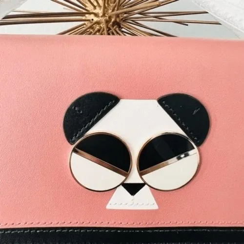 Kate Spade Gentle Panda Crossbody Leather Wallet‎ Bag, Pink/Black, NWT - Image 16