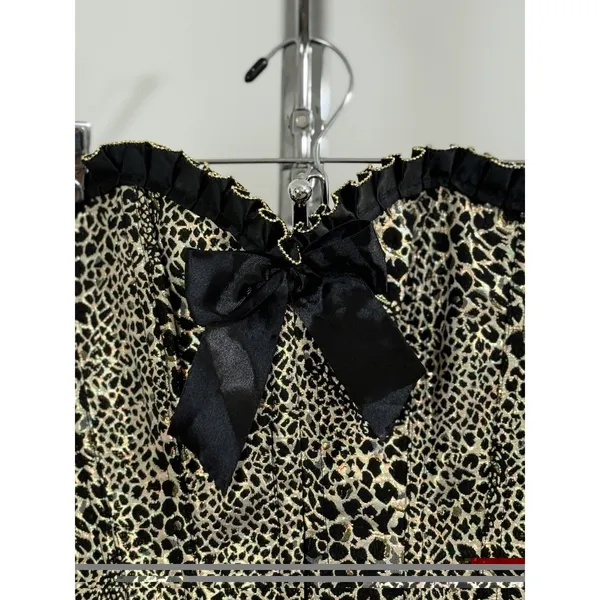 Women’s Animal Print Steampunk Corset Waist Training Burlesque Gothic Bustier M - Image 4