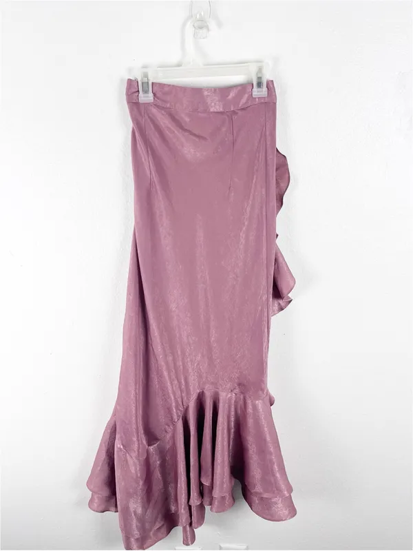 WE ARE KINDRED Frenchie Asymmetrical Ruffle Trim Maxi Skirt Size 0 Boho Chic - Image 2