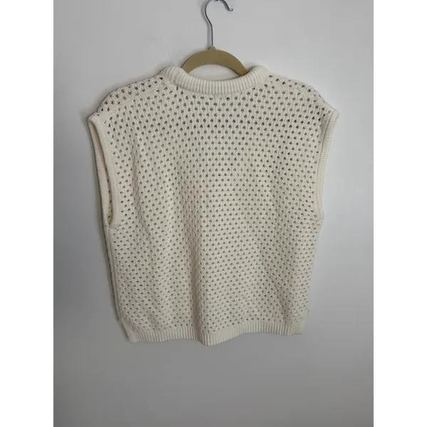 Pistola Beck Open Knit Cream Sweater Size Small - Image 8