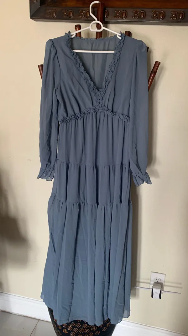 Blue ruffle dress Size M - Image 6