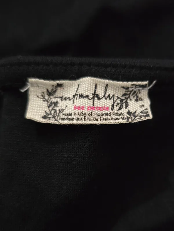 Free People Square Neck Black Bodysuit Size Small - Image 5