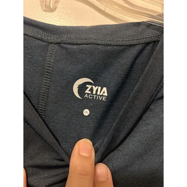 Zyia Active Heathered Navy Fierce Muscle Tank Women's Plus Size 2XL Activewear - Image 2