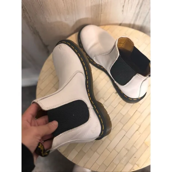 Dr. Martens White Chelsea Boots Women’s Size 7 Slip-On Ankle Boots Leather - Image 8