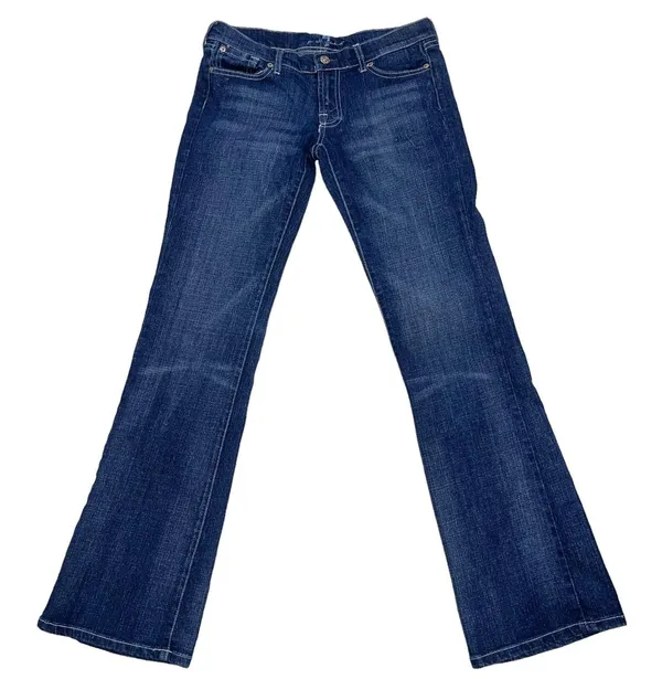 7 For All Mankind Embroidered Skeleton Spider Bootcut Jeans - Image 2