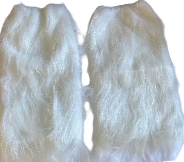 White Faux Fur Knee-High Leg Warmers – One Size - Image 6