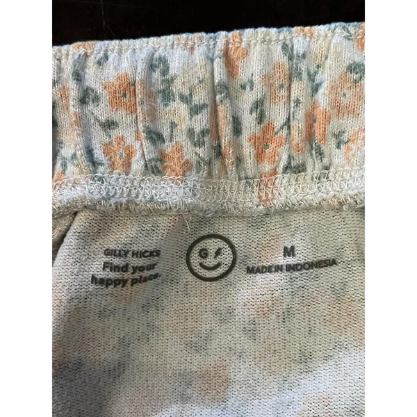 Gilly Hicks Pajama Pants Womens Medium White Floral Jersey Lounge Sleep Cozy - Image 8