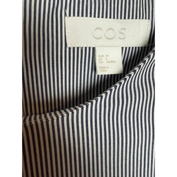 COS Blue White Cotton Striped Mini Dress Sz. 4 - Image 2