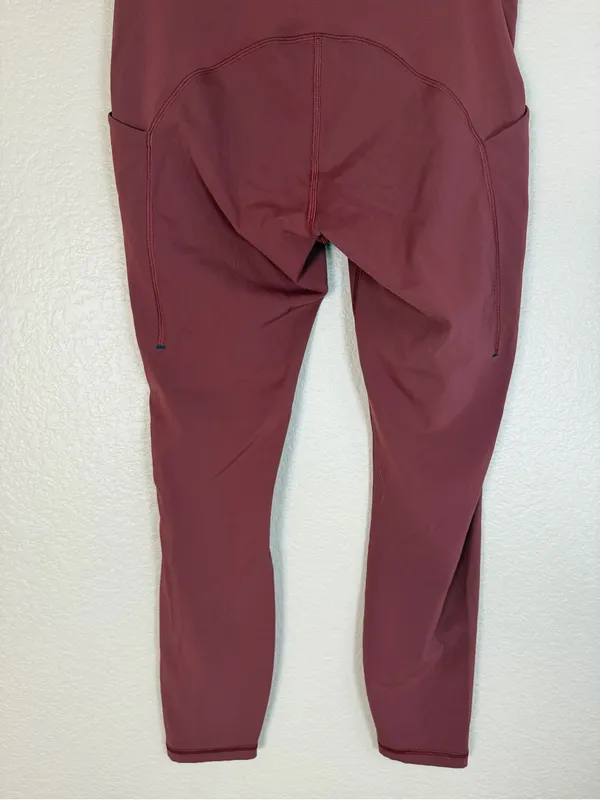 Lululemon Power Thru High Rise Tight Leggings 25” Red Merlot size 10 $128 - Image 12
