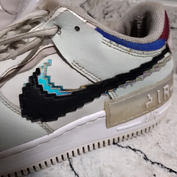 Nike Women’s Air Force 1 Shadow Pixel Swoosh Barely Green and White Shoes sz 10 - Image 6