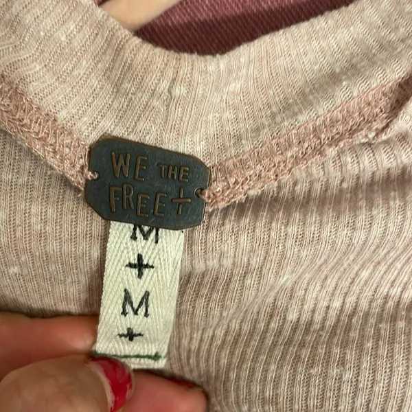 We The Free Top People Lover Ribbed Long Sleeve Taupe - Image 3