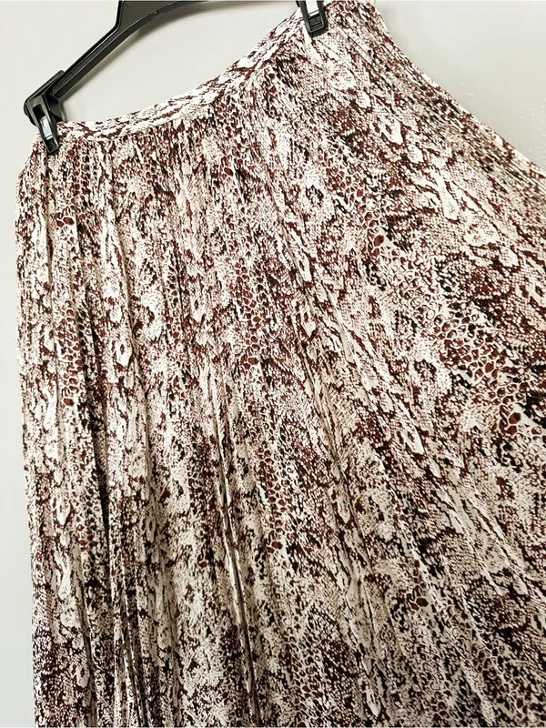 Marie Oliver Wesley Anthropologie Snake Print Pleated Maxi Skirt Size 6 - Image 11