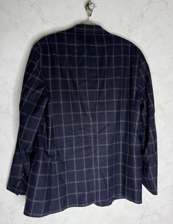 Vintage wool windowpane plaid wool cashmere sports coat - Image 3