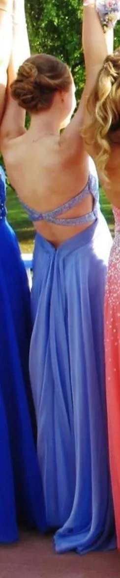 La Femme Periwinkle Strapless Prom Dress - Image 5