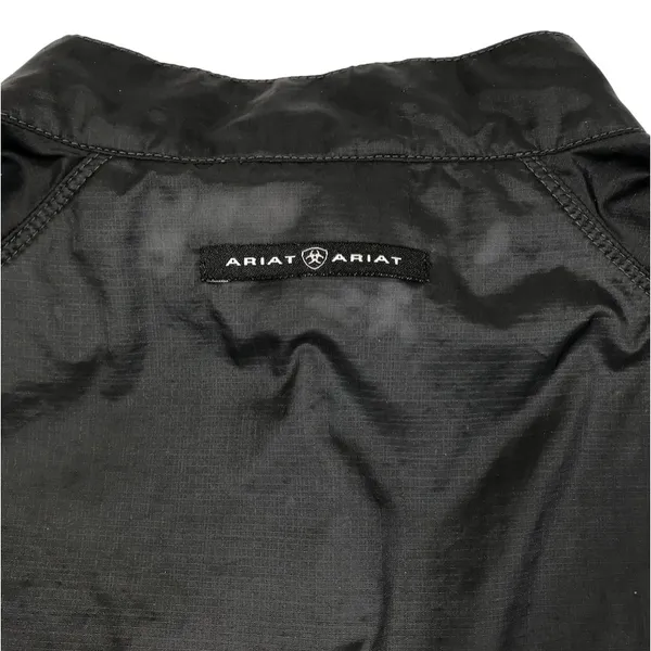 ARIAT Full Zip Packable Rain Jacket Women L Black Travel Timeles Everyday Sporty - Image 10
