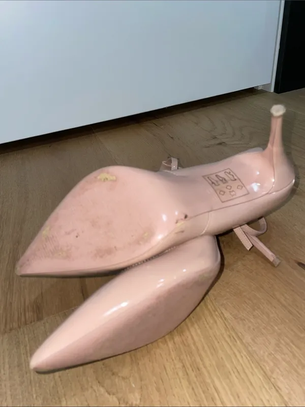 Aldo Blush Patent Pointed-Toe Slingback Heels Size 8.5 - Image 11