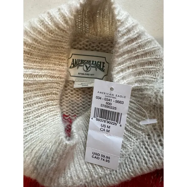 Red Ombre Long Sleeve Mock Neck Soft American Eagle Outfitters Sweater size M - Image 15