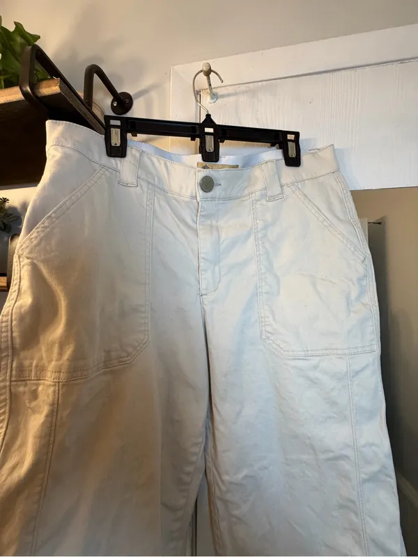 Democracy Cream Wide-Leg Cargo Pants - Image 2