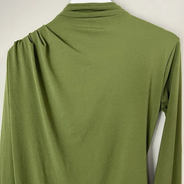 Abercrombie & Fitch Women's Small‎ Asymmetrical Ruched Long Sleeve Mini Dress - Image 7