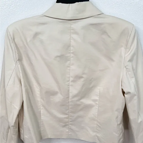 7 For All Mankind Blazer Jacket Size M Ivory Cropped Double-Breasted Lg buttons - Image 6