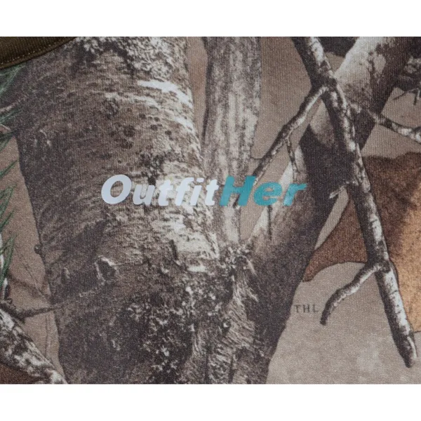 Cabela's OutfitHer Top Women M Brown Realtree Xtra Camo Raglan Long Sleeve EX - Image 3