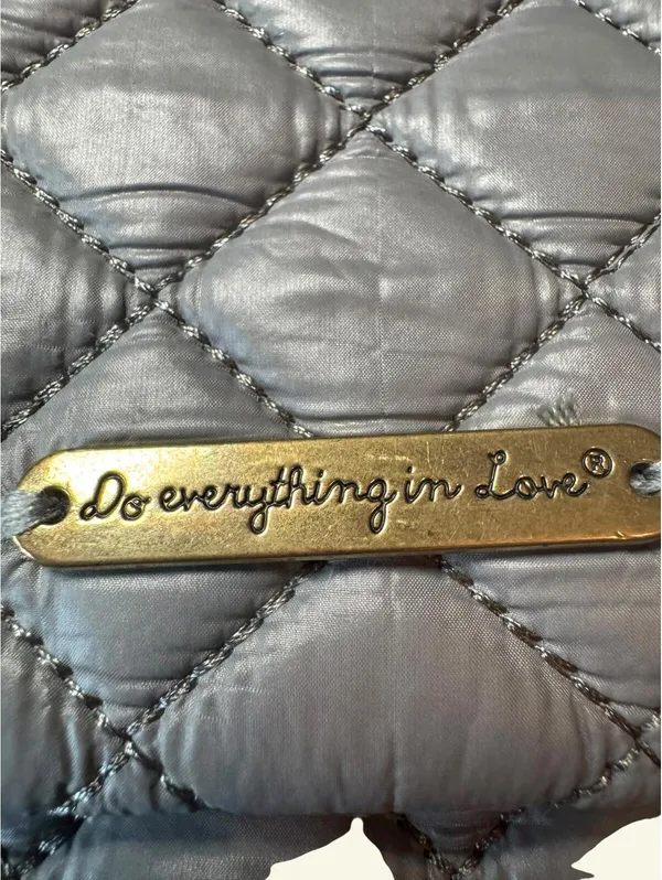 Do everything in Love Quilted Silver Clutch Purse - Image 2