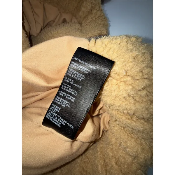 UO Urban Outfitters Cropped Teddy Jacket Fleece Deep Pile Sherpa Brown‎ M - Image 10