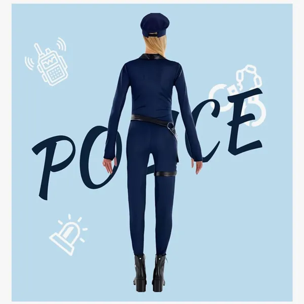 Women's Navy Blue Costume‎ Jumpsuit - Image 4