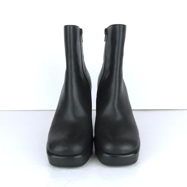Jeffrey Campbell Spaced Booties Women 7.5 Black Leather Platform Block Heel Goth - Image 3