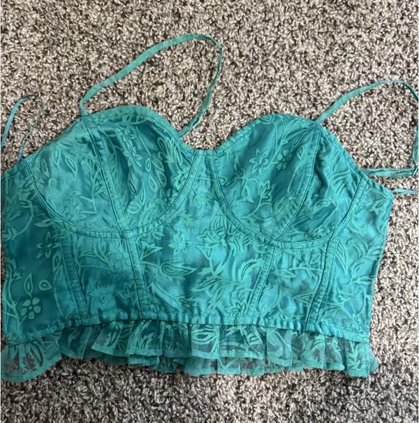 Free People Intimately cropped corset ruffle lace top - Image 2