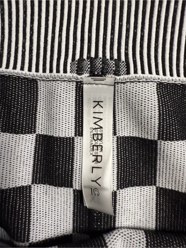 Kimberly Checkerboard High-Rise Bike Shorts — Black & White - Image 2