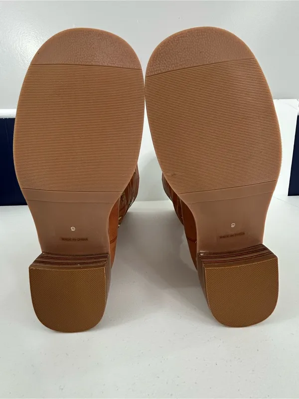 VBDB Brown Floral Embroidered Women’s Knee High Boots Size 9 NIB - Image 9