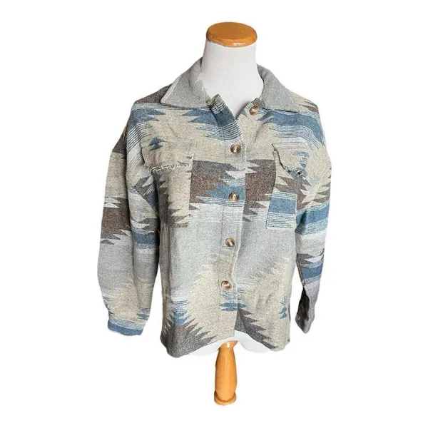 New Womens Texas Girl Boutique Sierra Sky Southwest Inspo Print Shacket - Sz S - Image 4