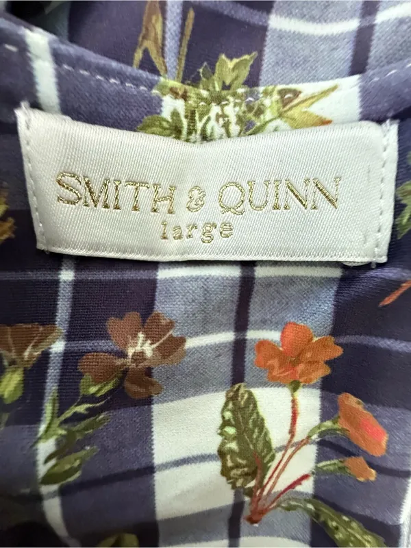Smith & Quinn Gardener's Plaid Midi Dress Size Large - Image 5