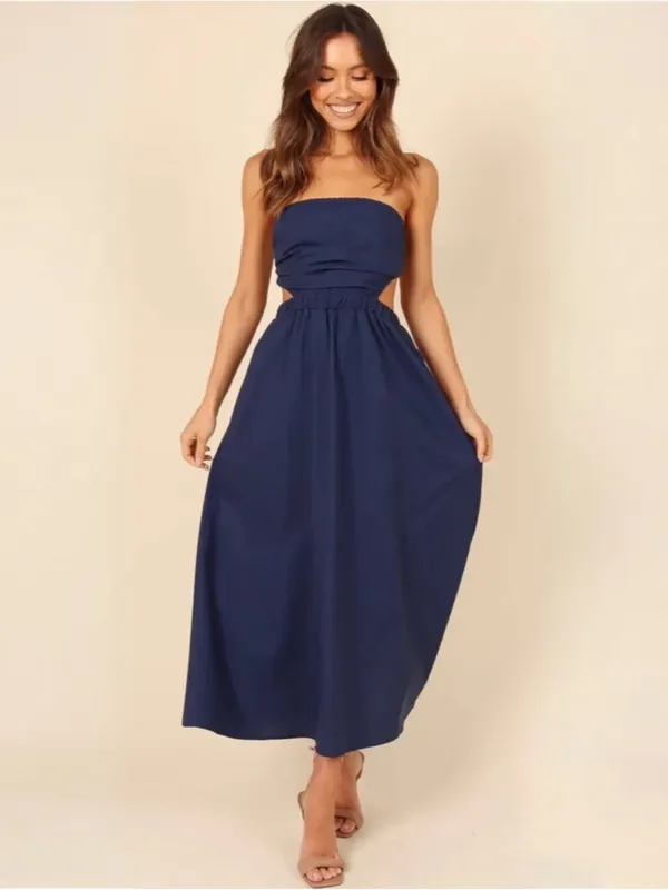 Petal + Pup Strapless Navy Cutout Maxi Dress with Bandeau Top Women’s XL - Image 2