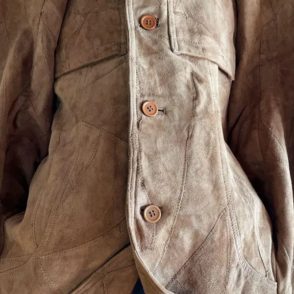 JUICY LUCY Tan/Brown Leather Suede Jacket Size M - Image 2