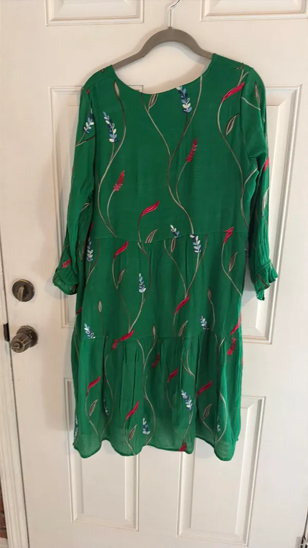 Sapphire Ink Green Embroidered dress - Image 2