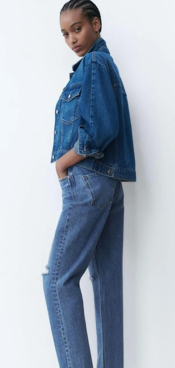 High Waisted Ripped Rigid Z1975 Mom Jeans - Image 3