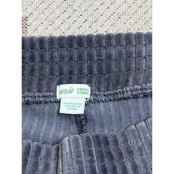 Aerie Groove-On Rib Velour Flare Pants Charcoal Gray Pull-On Size M 32” Inseam - Image 7