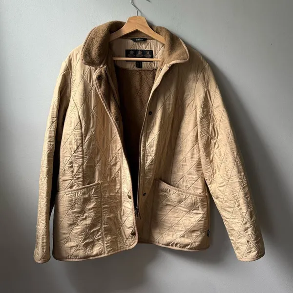 Barbour Quilted Jacket – Cream/Tan - Image 3