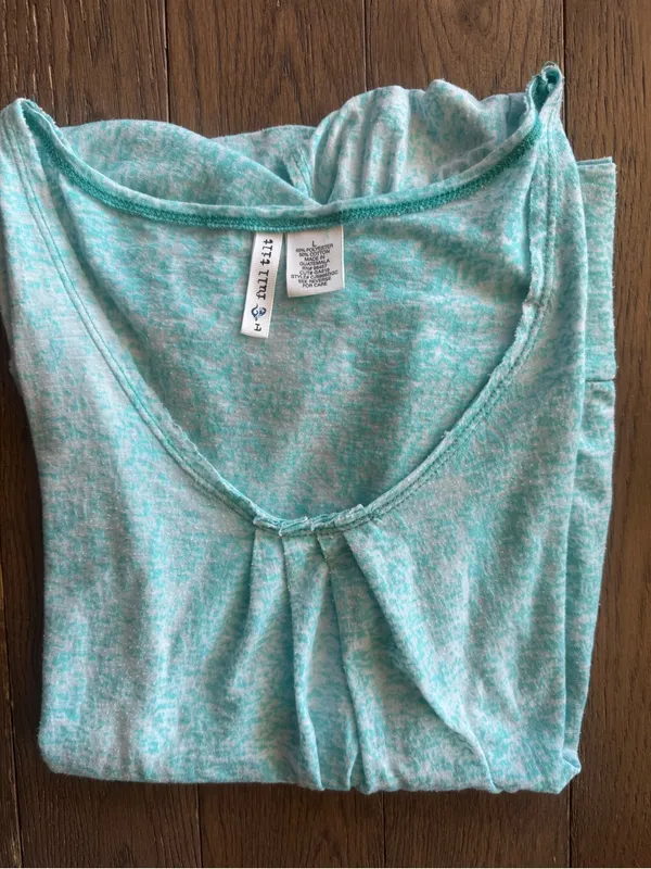 Full Tilt Light Aqua Flutter Sleeve Scoop Neck Top - Image 6