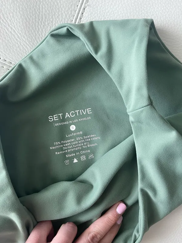 LUXFORM SET Active Meadow Green One-Shoulder Sports Bra - Image 3