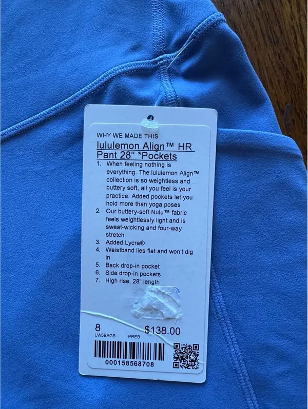 Lululemon Align With Pockets High Rise 28” Prep Blue Size 8 NWT - Image 4