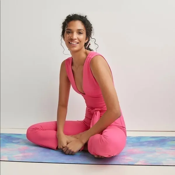 Free People Jumpsuit After Hours Flared‎ Workout Athletic Belted Pink XS NWT - Image 11