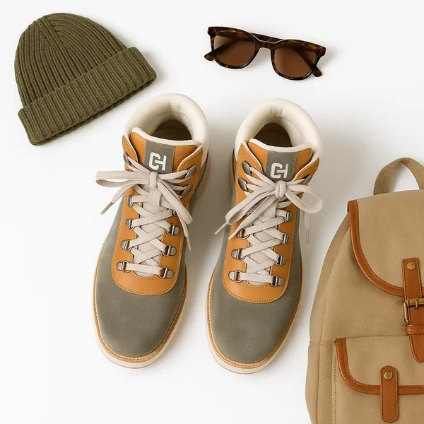 Cole Haan ZeroGrand Hiking Boots Womens 9B Olive Suede Lug Sole Gorpcore Hiker - Image 3