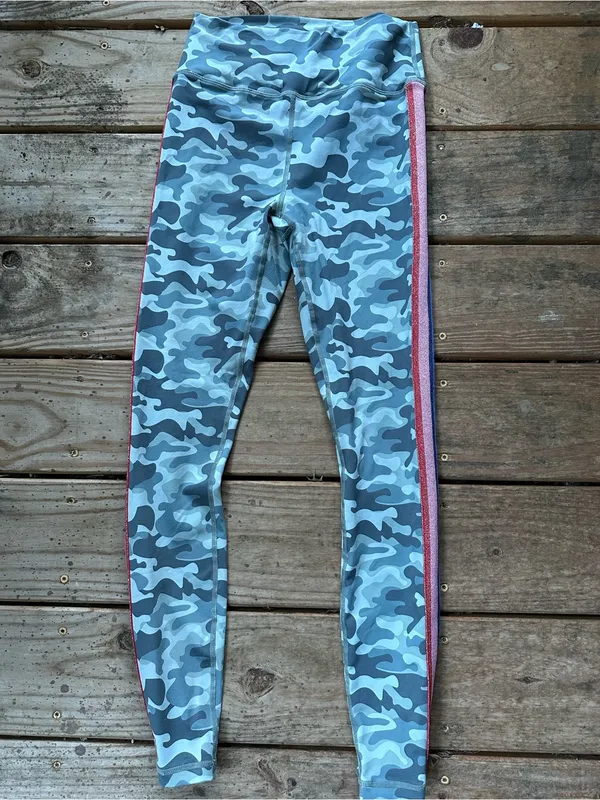 Spiritual Gangster Camo Print Perfect Glitter Stripe Leggings medium - Image 2